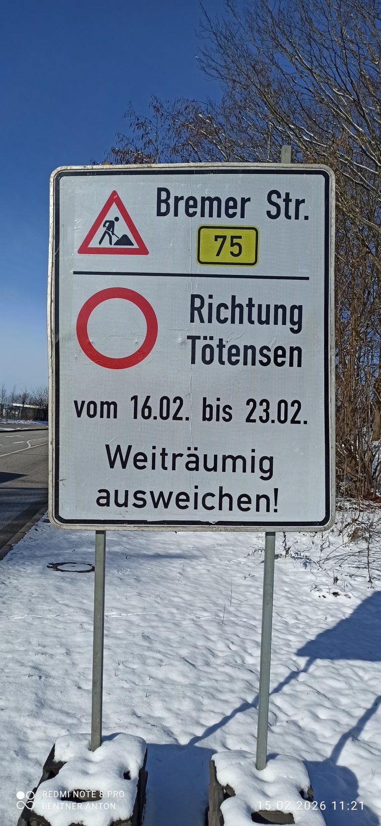 Verkehrssituation in Tötensen und Westerhof